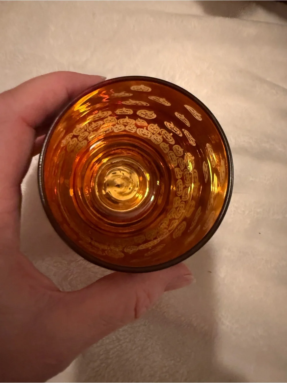 Black Halloween Pumpkin Stemless Glass - Seasonal Home Accent